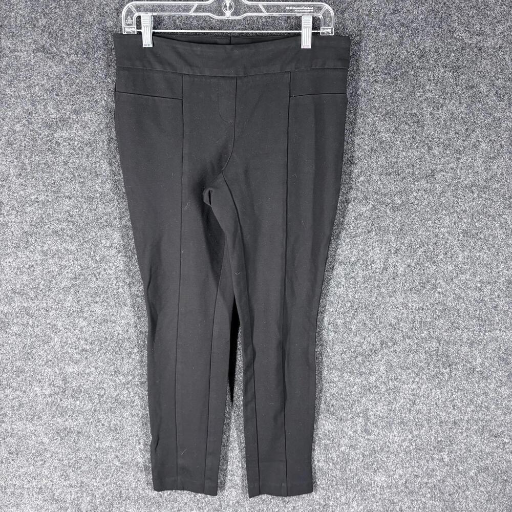 Hilary Radley Dress Pants Women M Medium Black Mid Rise Flat Front Skinny Rayon